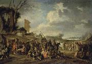 Cornelis de Wael A Camp by the Ruins Sweden oil painting artist